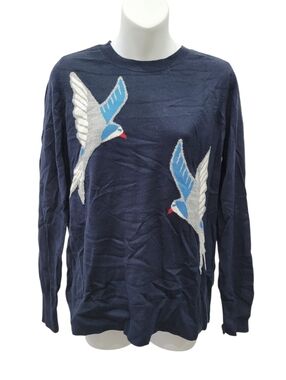LOFT Navy Blue Blue Jay Sweater Top Size: M